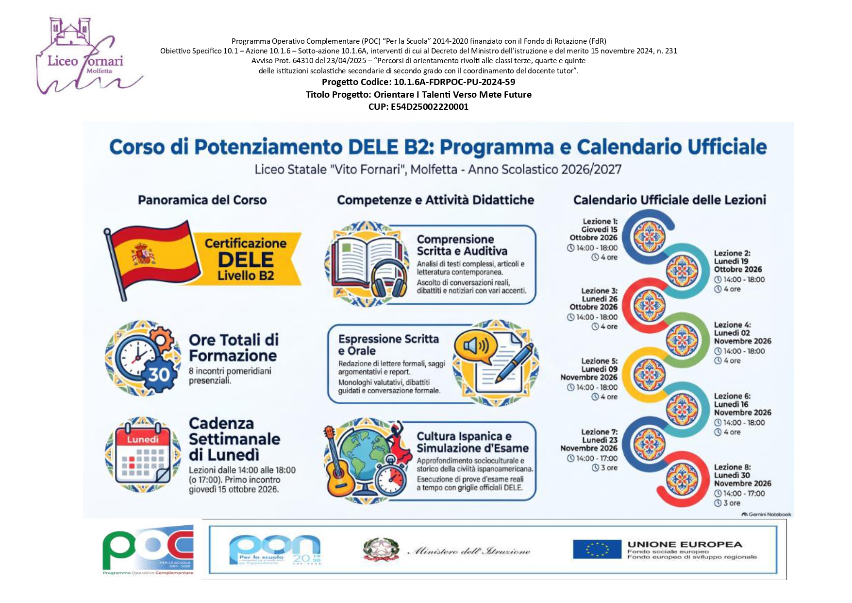 Orientare I Talenti Verso Mete Future - Programma Operativo Complementare (POC)